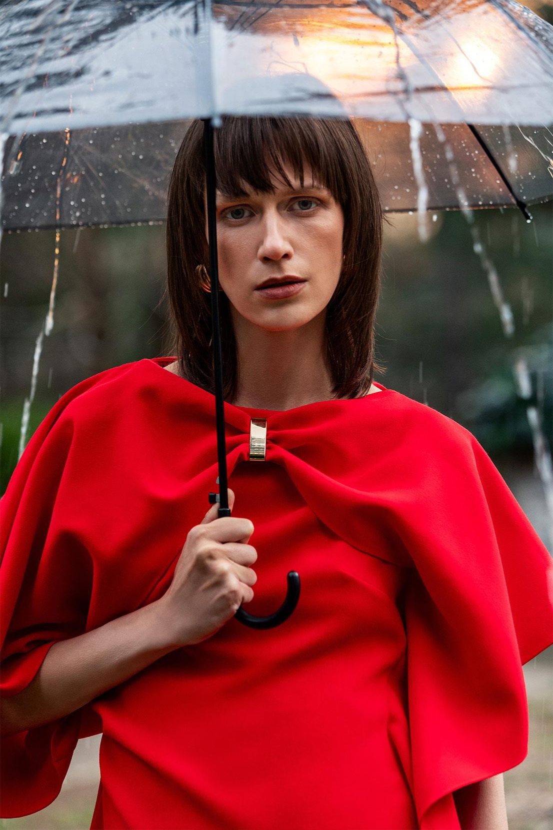 NEFELİ Asimetrik Kollu Mini Elbise