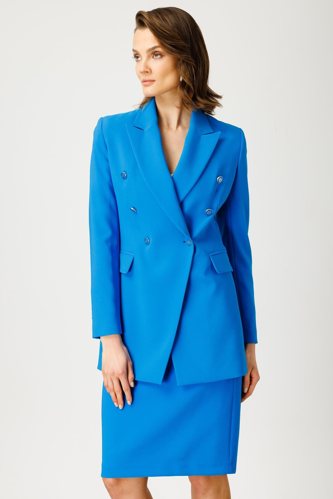 Nefeli Kruvaze Yarım Astarlı Uzun Ceket