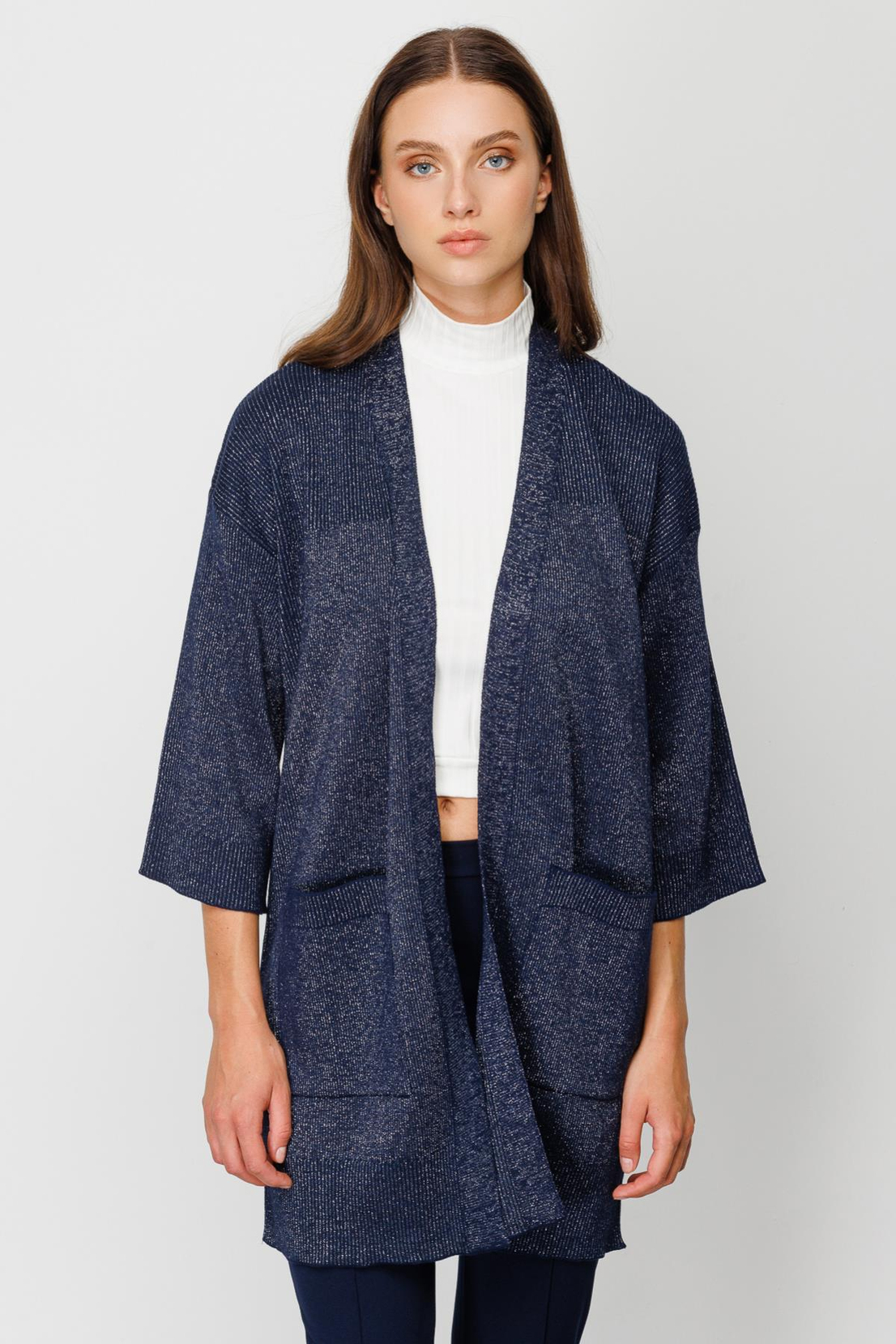 Nefeli Simli Önü Açık Hırka Lacivert