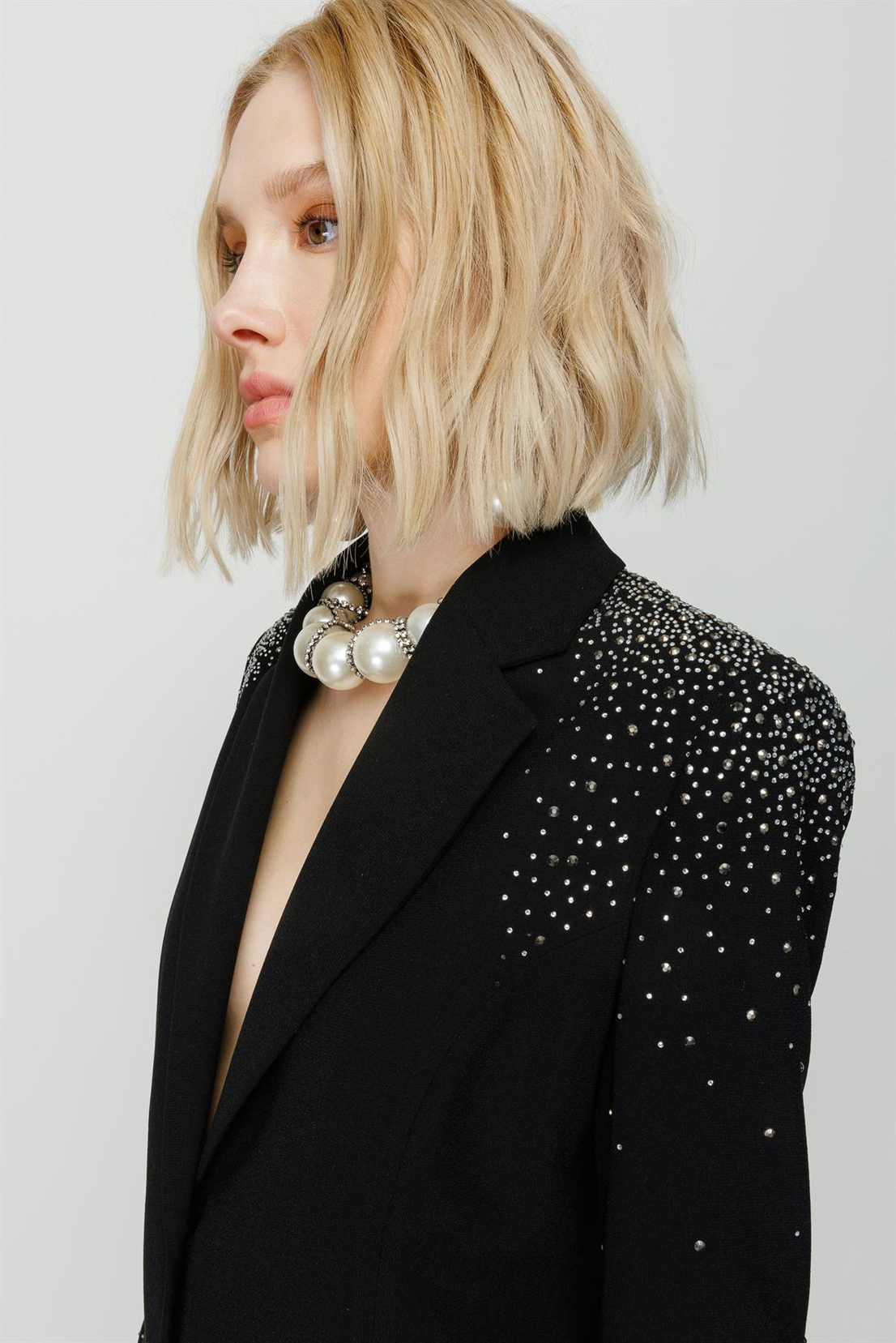 Nefeli Taş Detaylı Siyah Takım