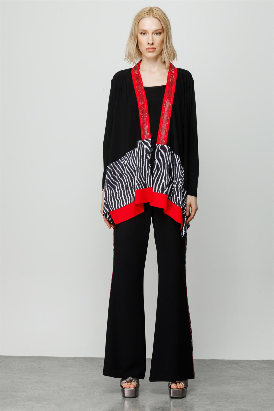 Nefeli Zebra Desen Tunik-Pantolon Takım