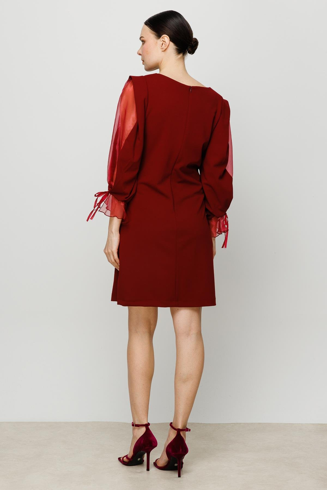 Organze Kol Elbise BORDO