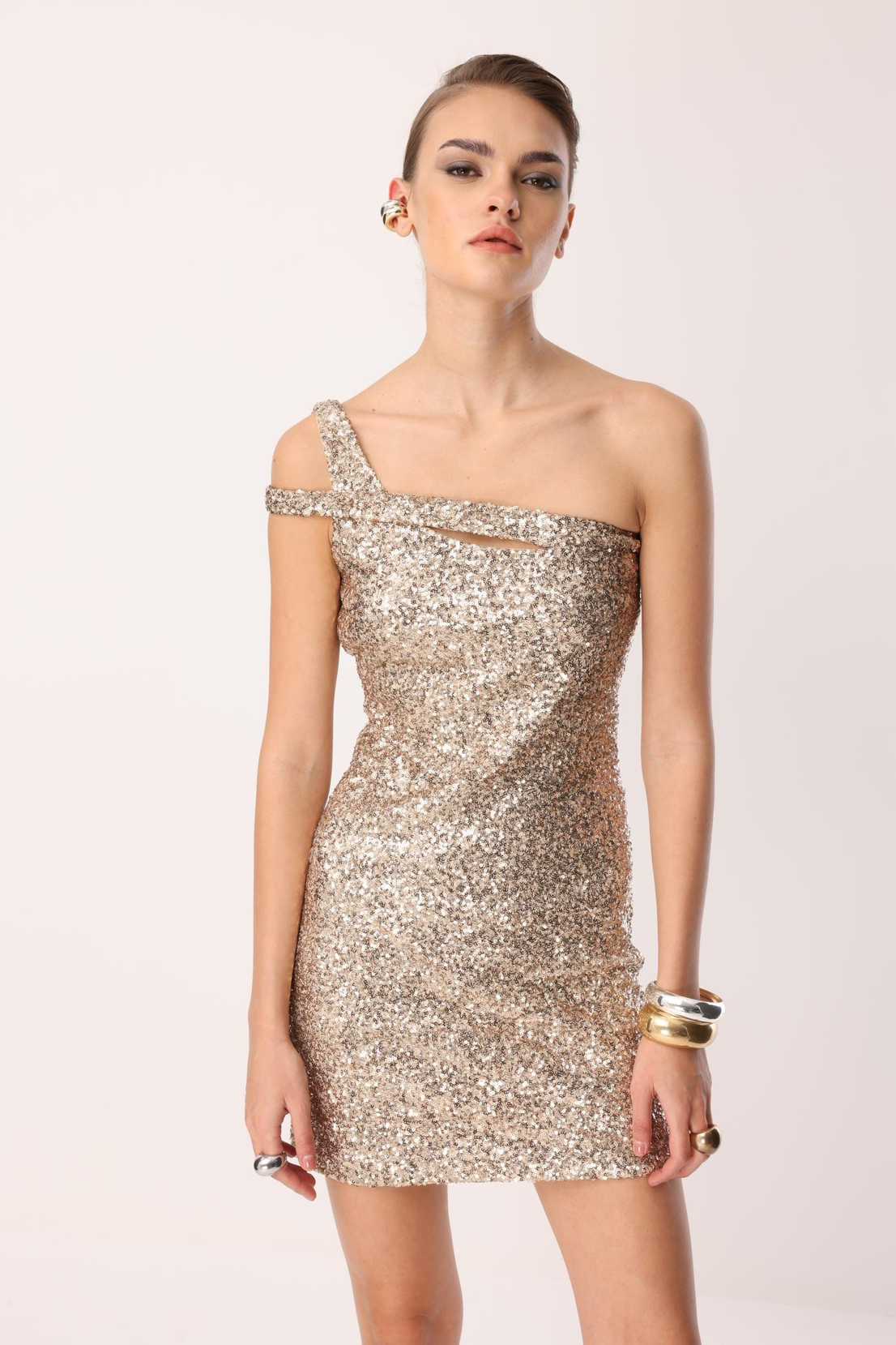 Payet Mini Elbise GOLD