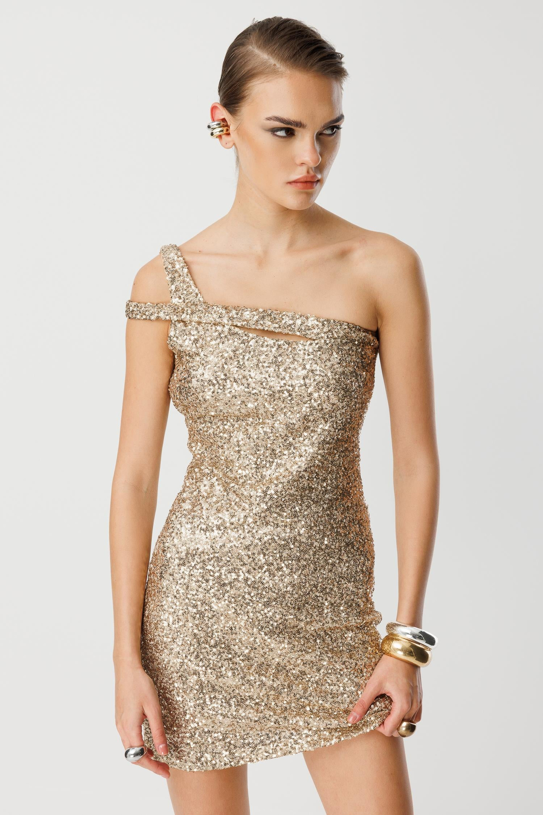 Payet Mini Elbise GOLD