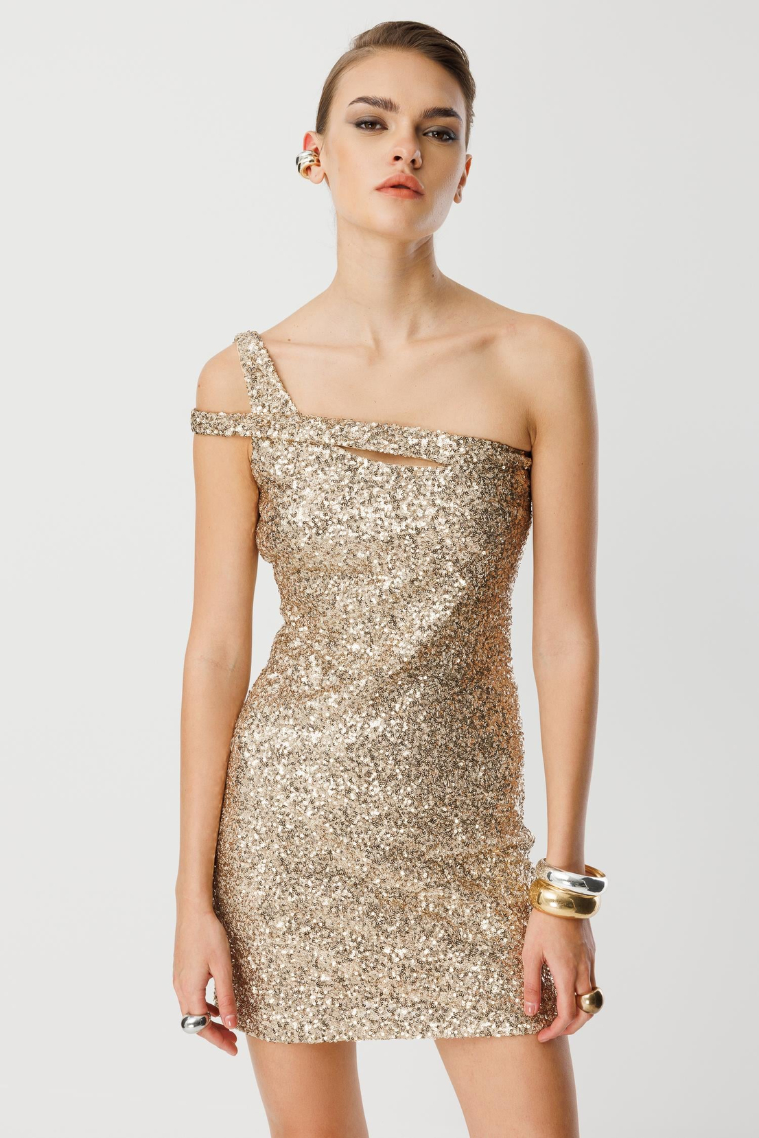 Payet Mini Elbise GOLD