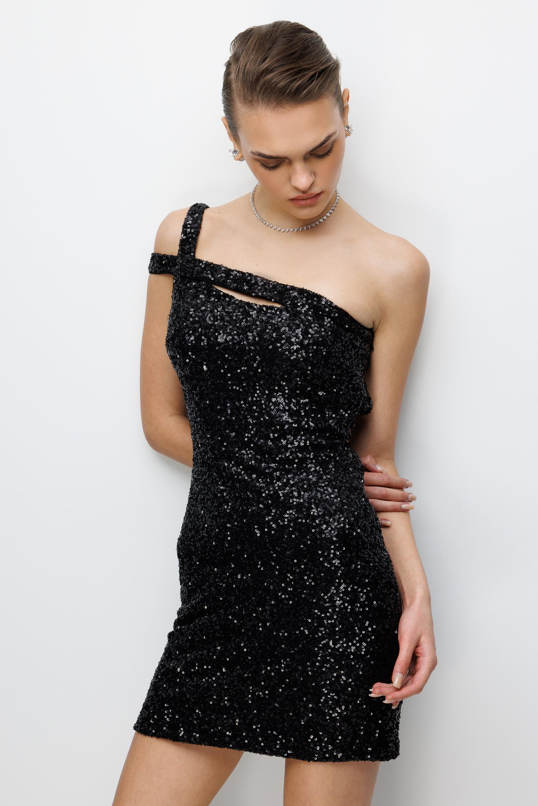 Payet Mini Elbise SİYAH