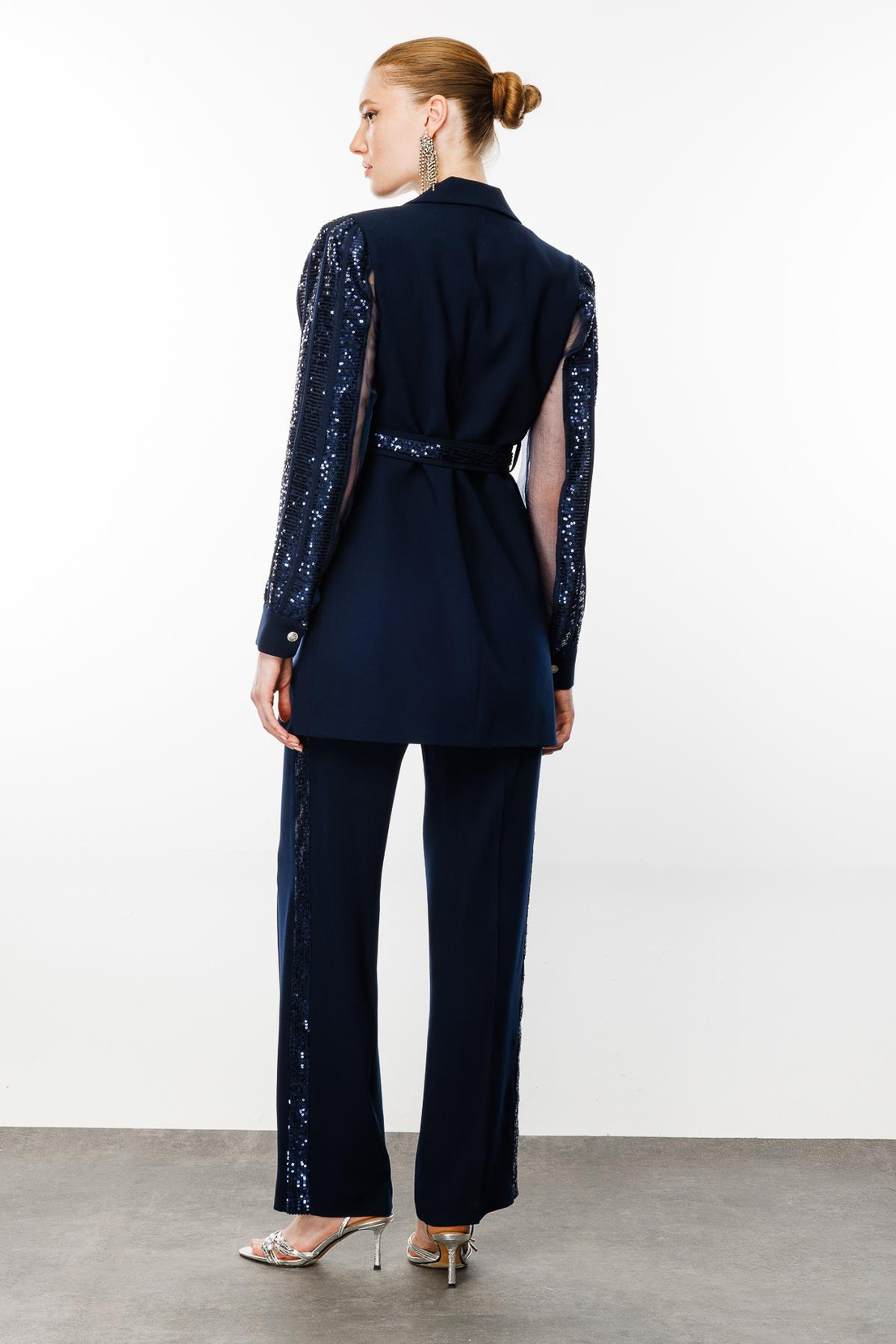 Payet Şeritli 3'lü Takım LACİVERT