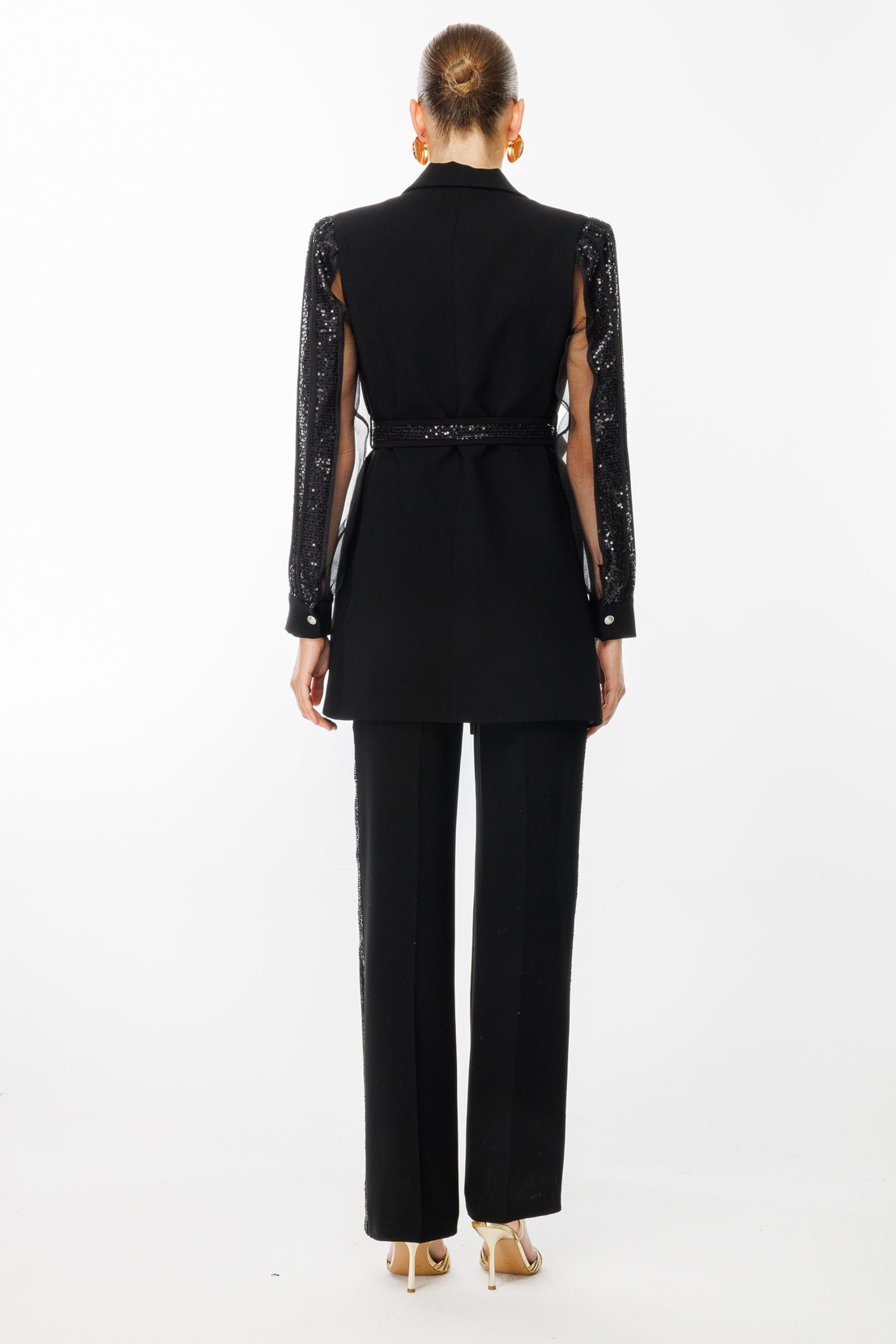 Payet Şeritli 3'lü Takım SİYAH