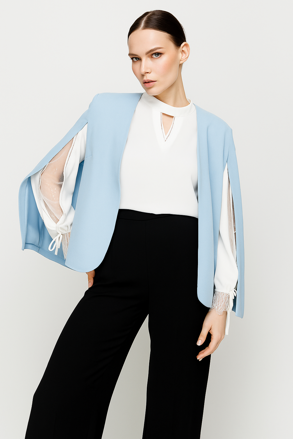 Pelerin Ceket BEBE MAVİ