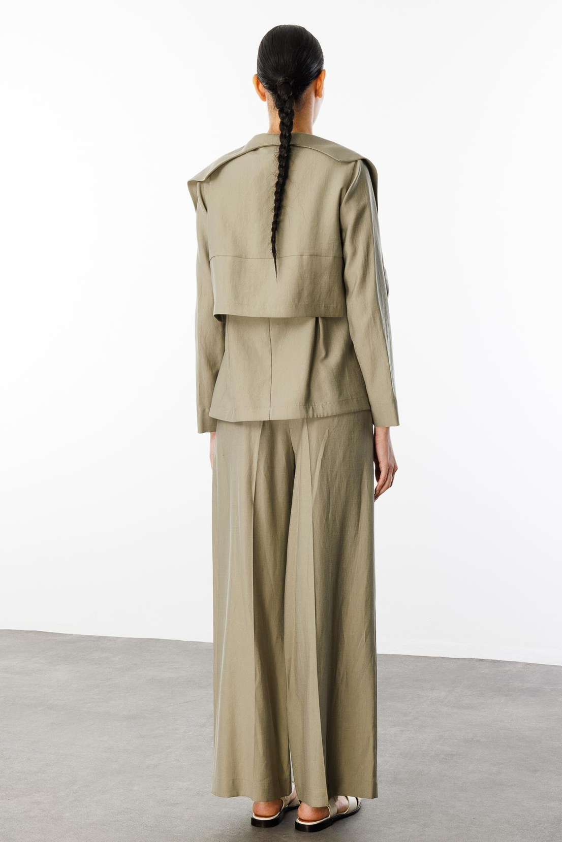 Pelerin Yaka Fermuarlı 2'li Takım HAKİ