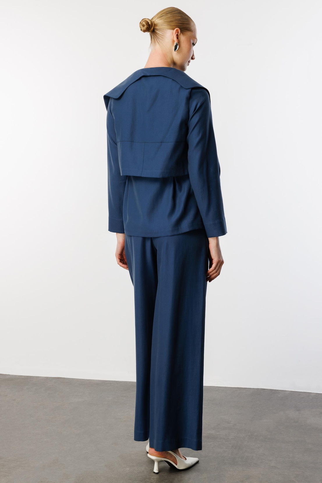 Pelerin Yaka Fermuarlı 2'li Takım LACİVERT