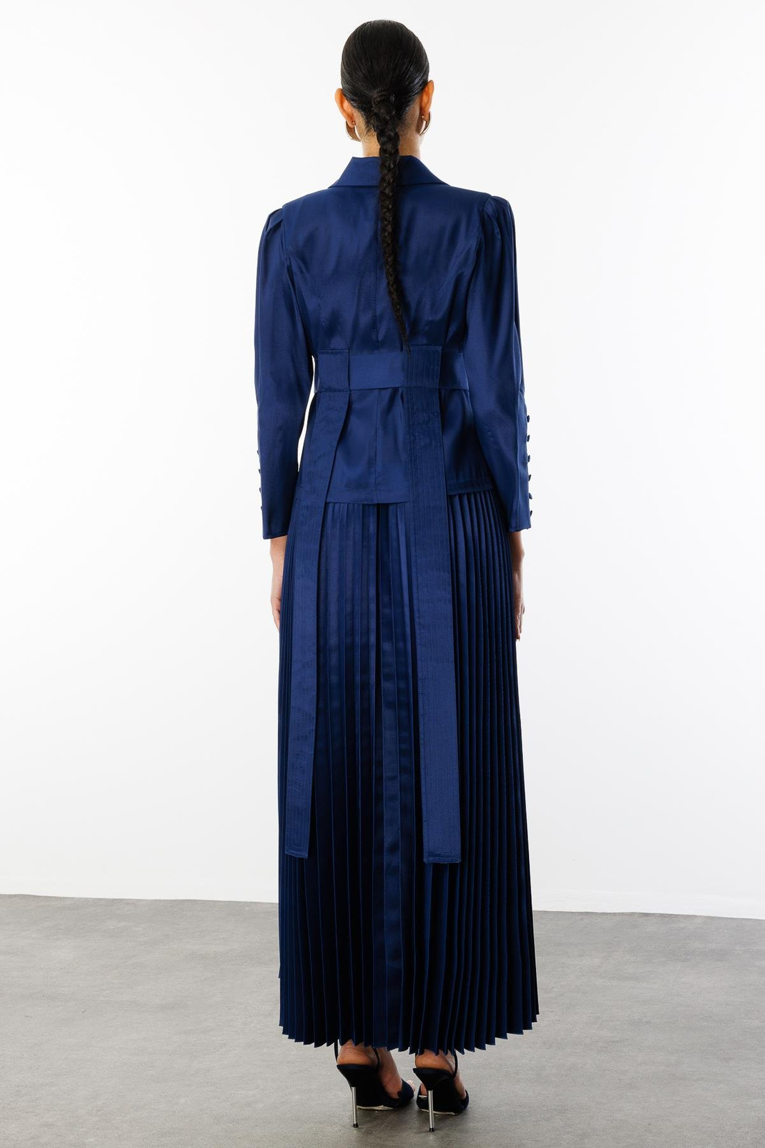 Pilise Etekli Elbise & Ceket İkili Takım LACİVERT