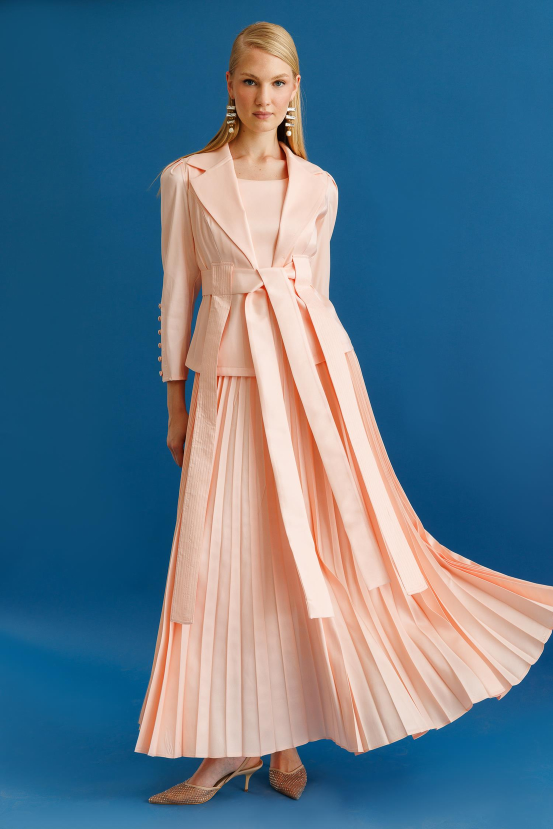 Pilise Etekli Elbise & Ceket İkili Takım SOMON