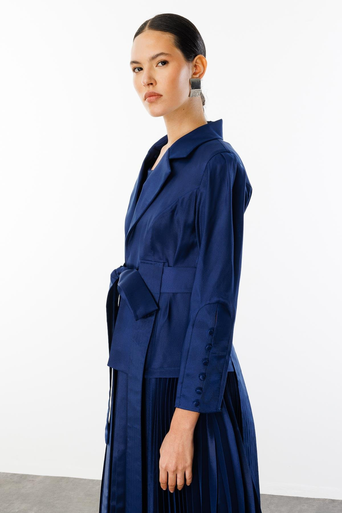 Pilise Etekli Elbise & Ceket İkili Takım LACİVERT