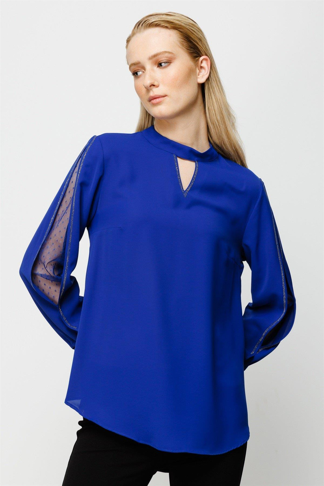 Şerit Taşlı Bluz SAKS