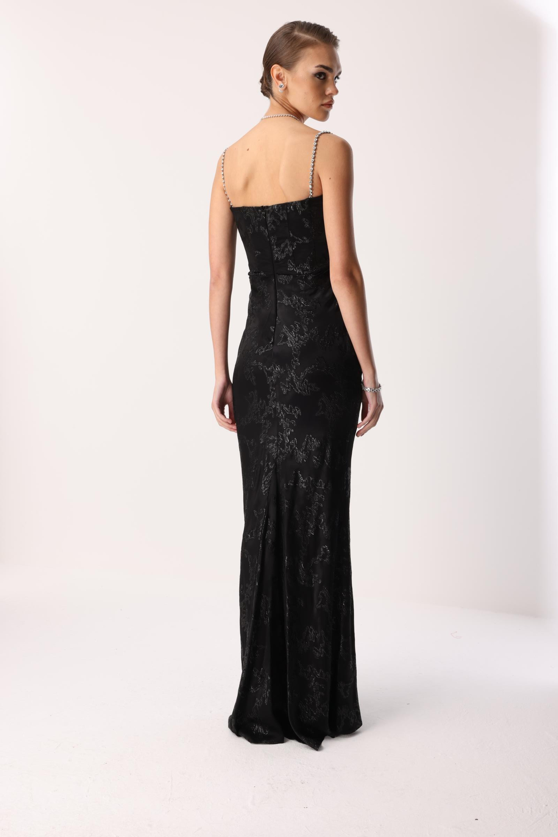 Straplez Jakar Elbise SİYAH