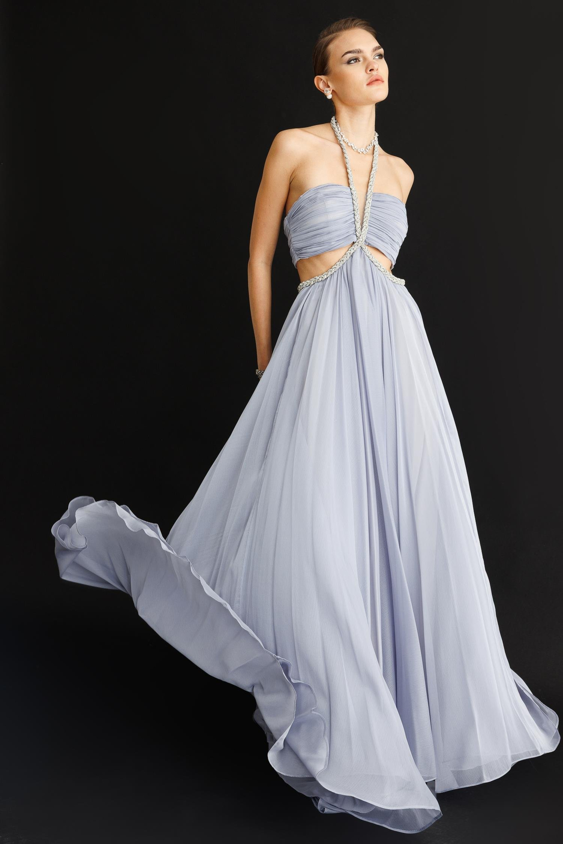 Taş Örgülü Elbise GRİ