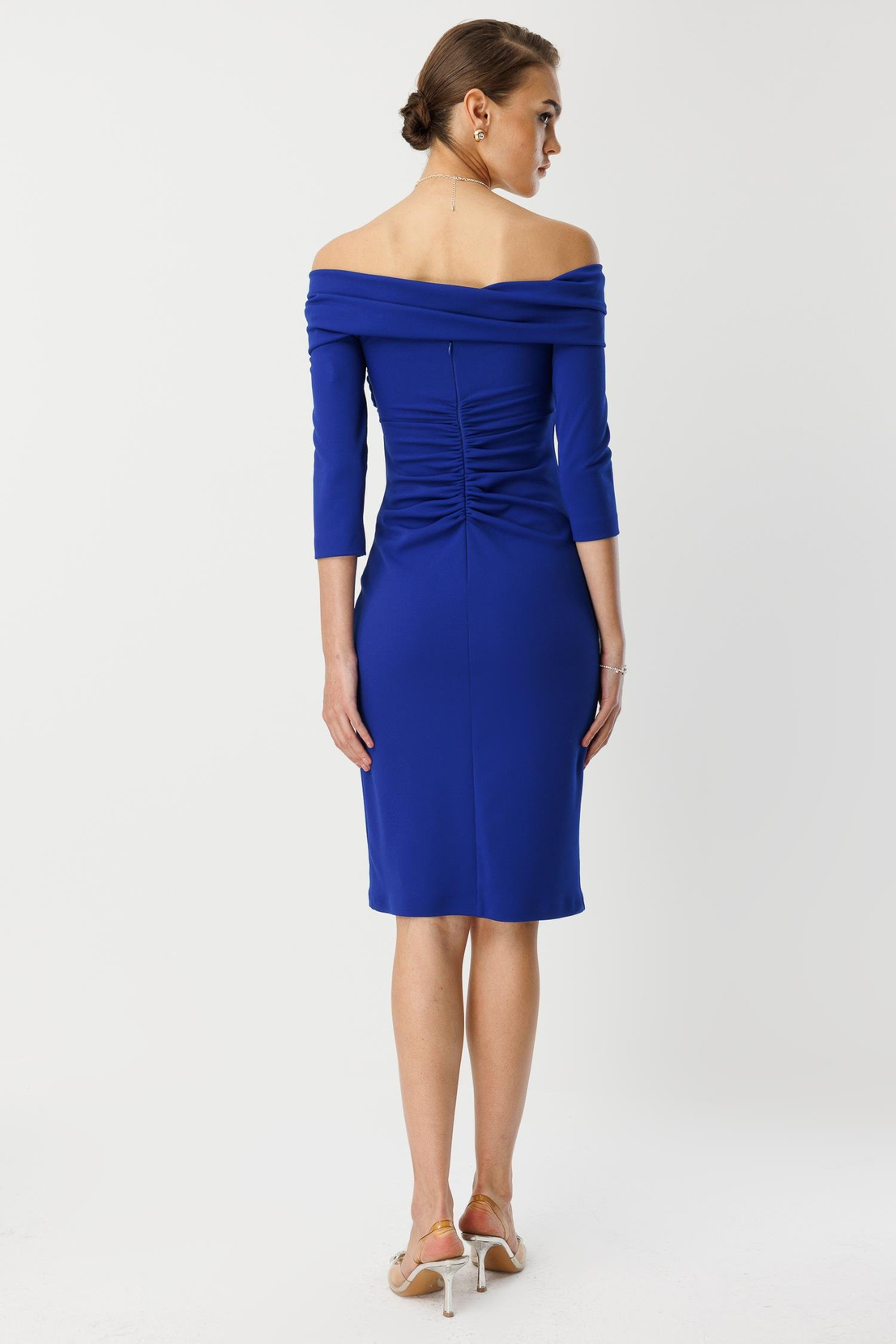 Yaka Gül Detaylı Elbise SAKS