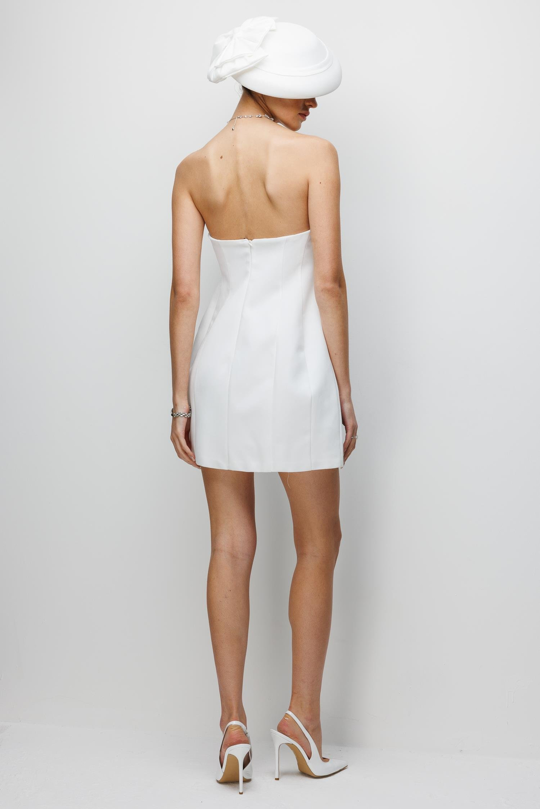 Yaka İşleme Detaylı Mini Elbise EKRU