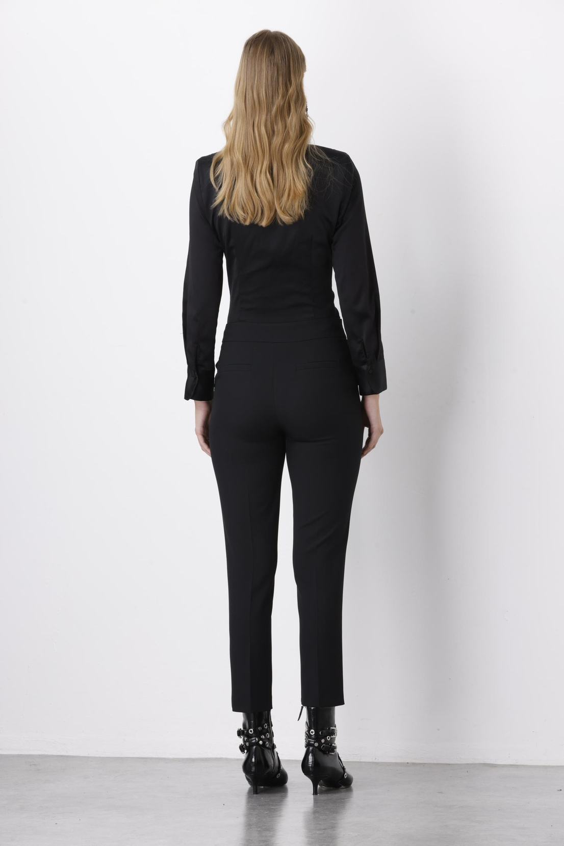 Yan Cep Dar Paça Pantolon SİYAH