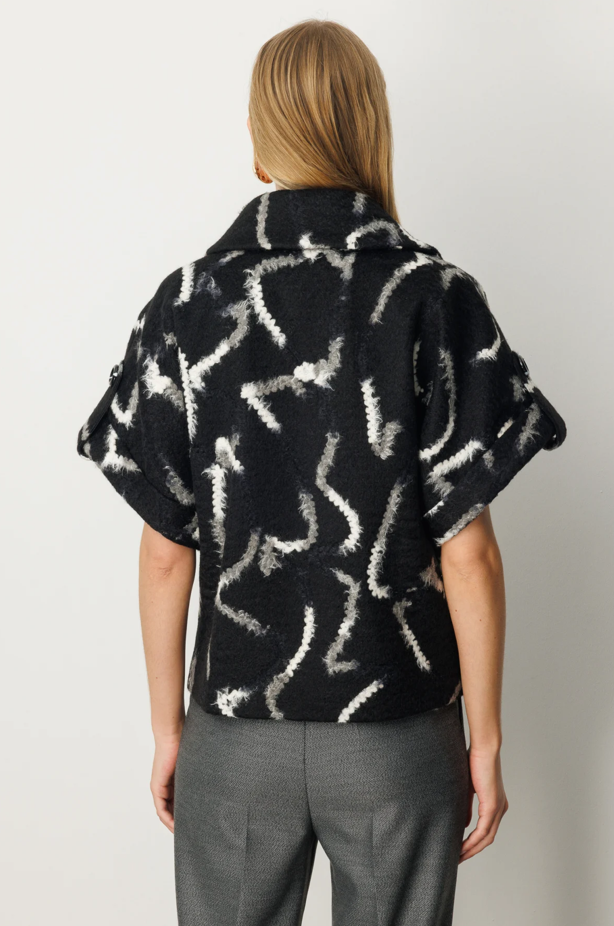 Yarasa Kol Desenli Mont SİYAH