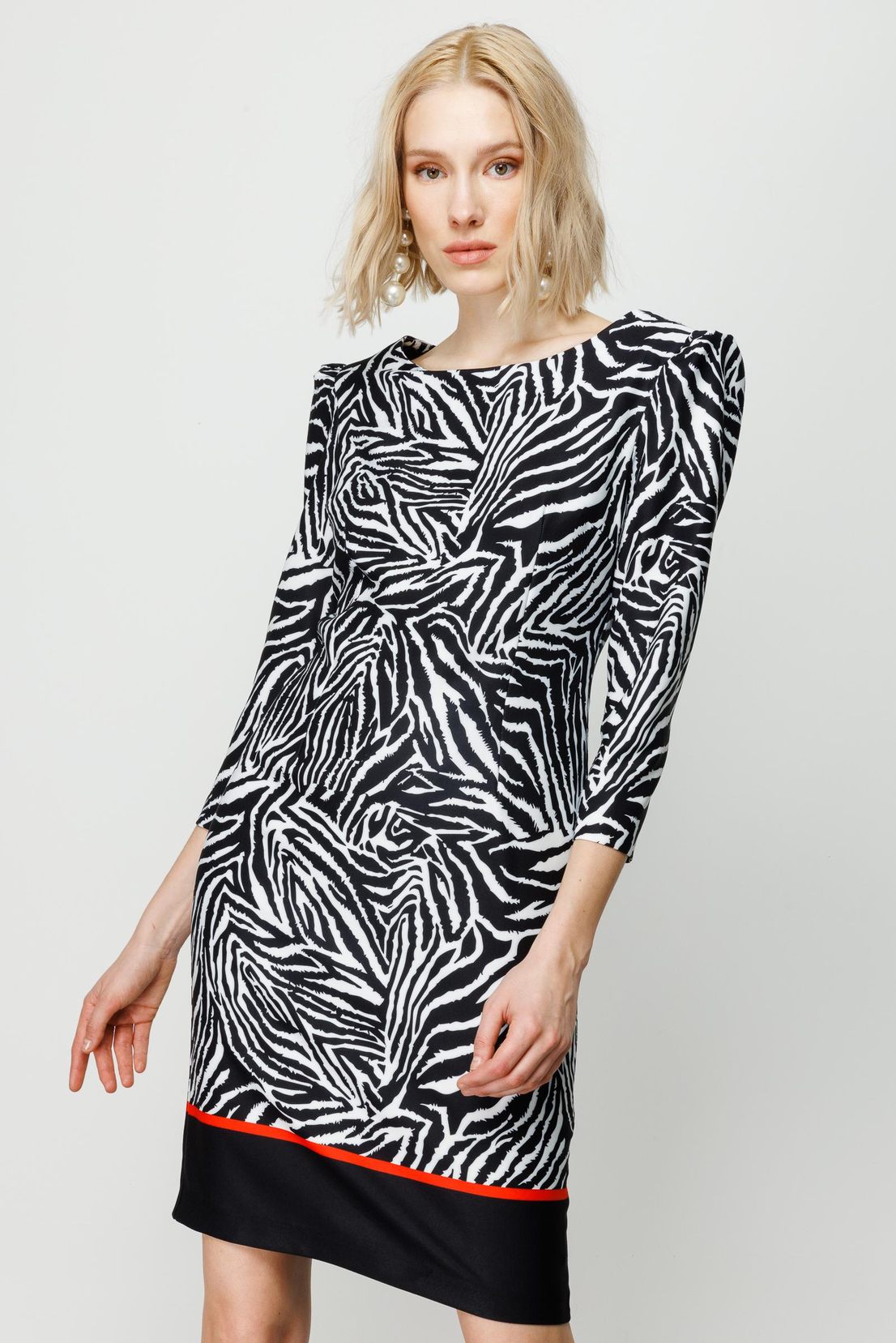Zebra Desen Elbise SİYAH