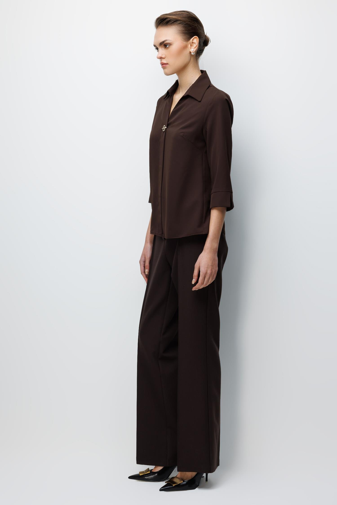 Aksesuar Detaylı Bluz KAHVE