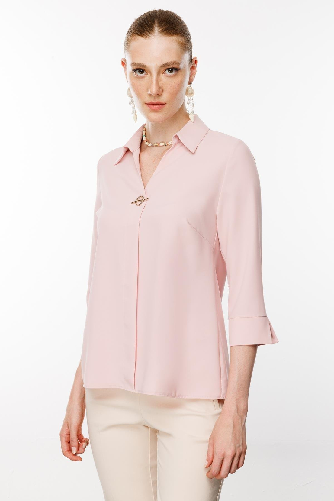 Aksesuar Detaylı Bluz PUDRA