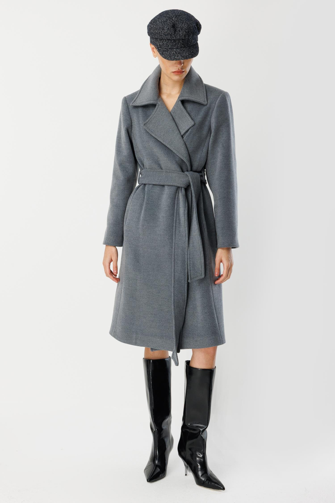 Astar Detaylı Kaşe Kaban GRİ