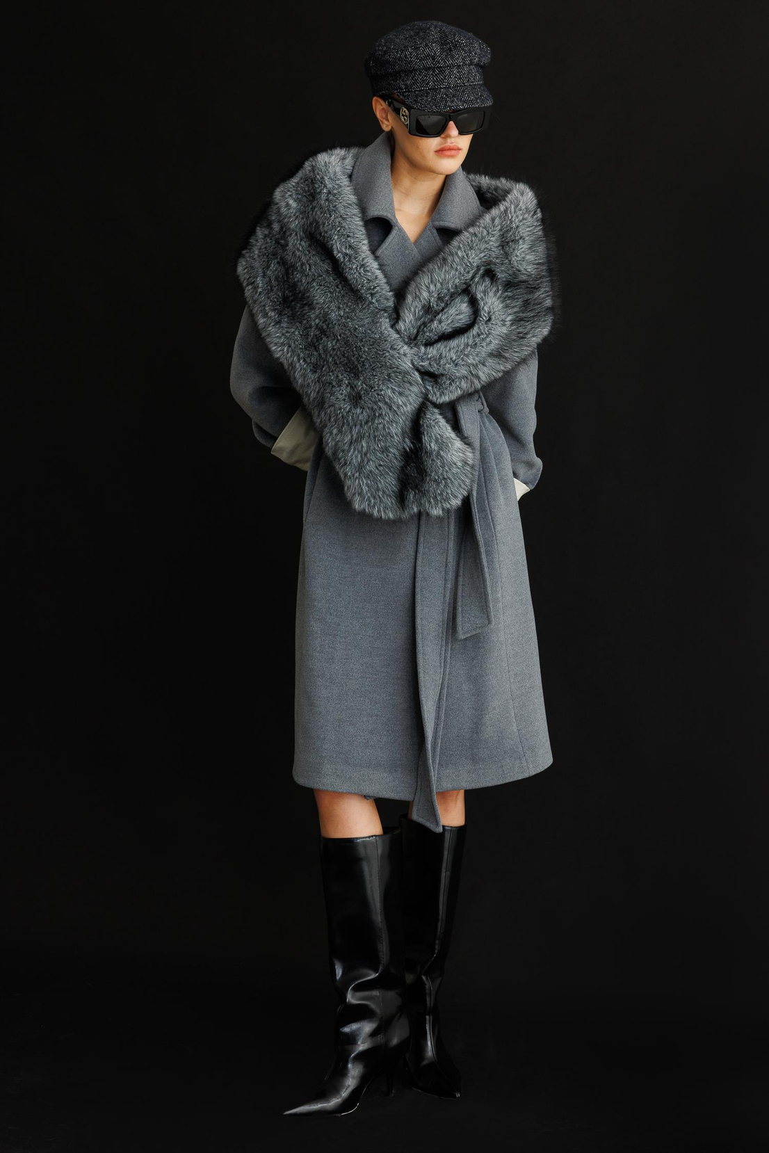 Astar Detaylı Kaşe Kaban GRİ