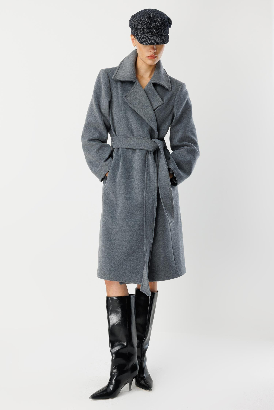 Astar Detaylı Kaşe Kaban GRİ