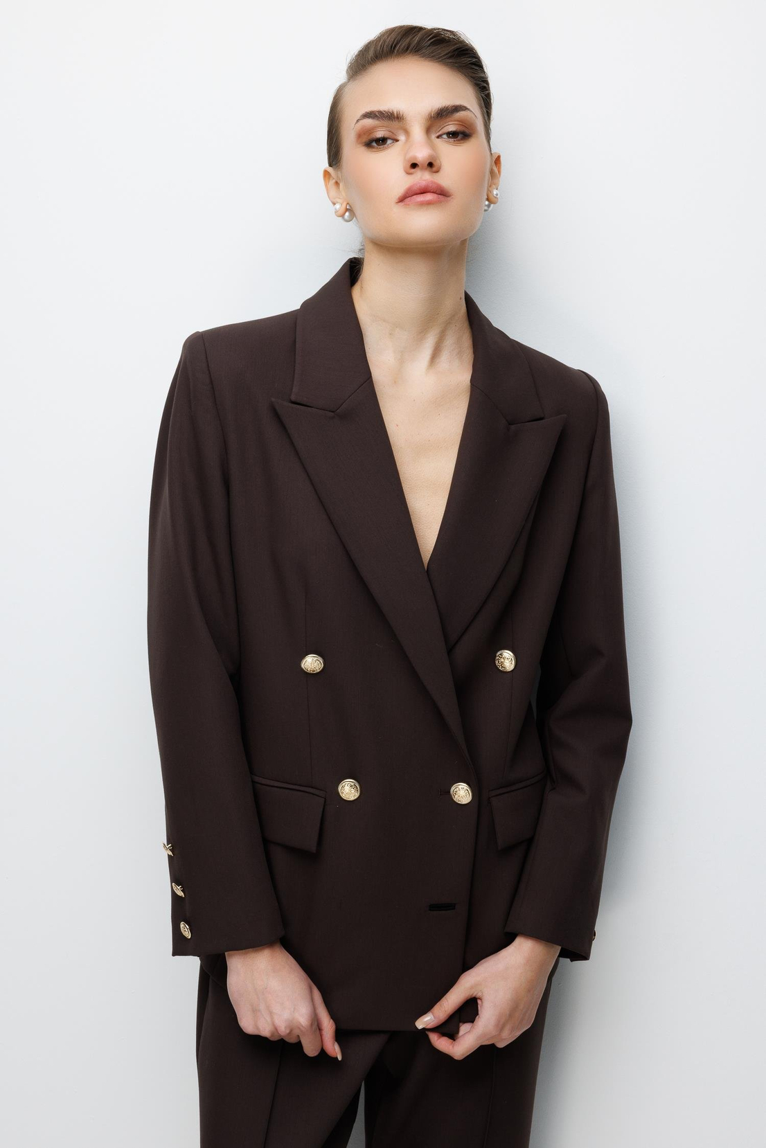 Astar Detaylı Kruveze Ceket KAHVE