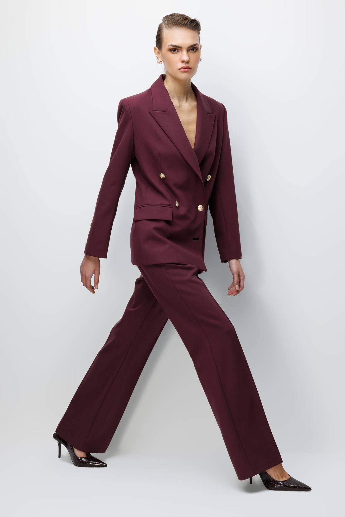 Astar Detaylı Kruveze Ceket MÜRDÜM