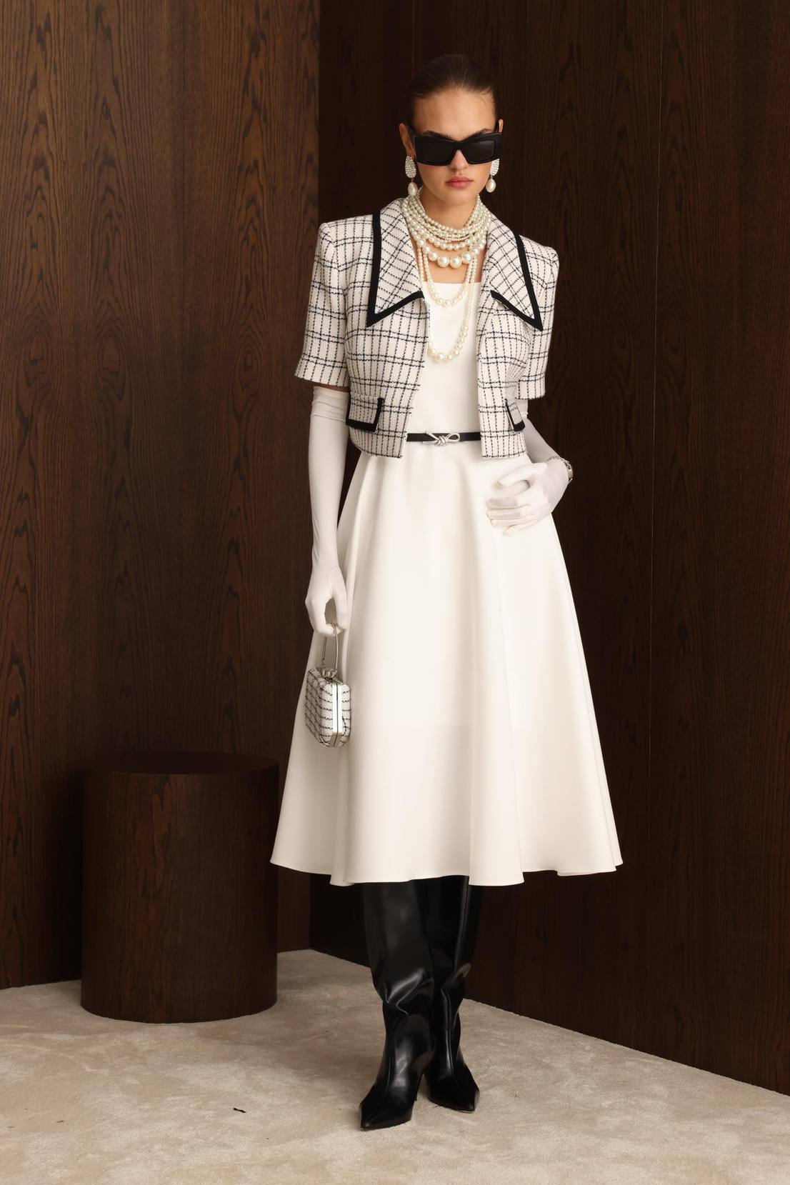 Biye Detaylı Chanel Takım BEYAZ