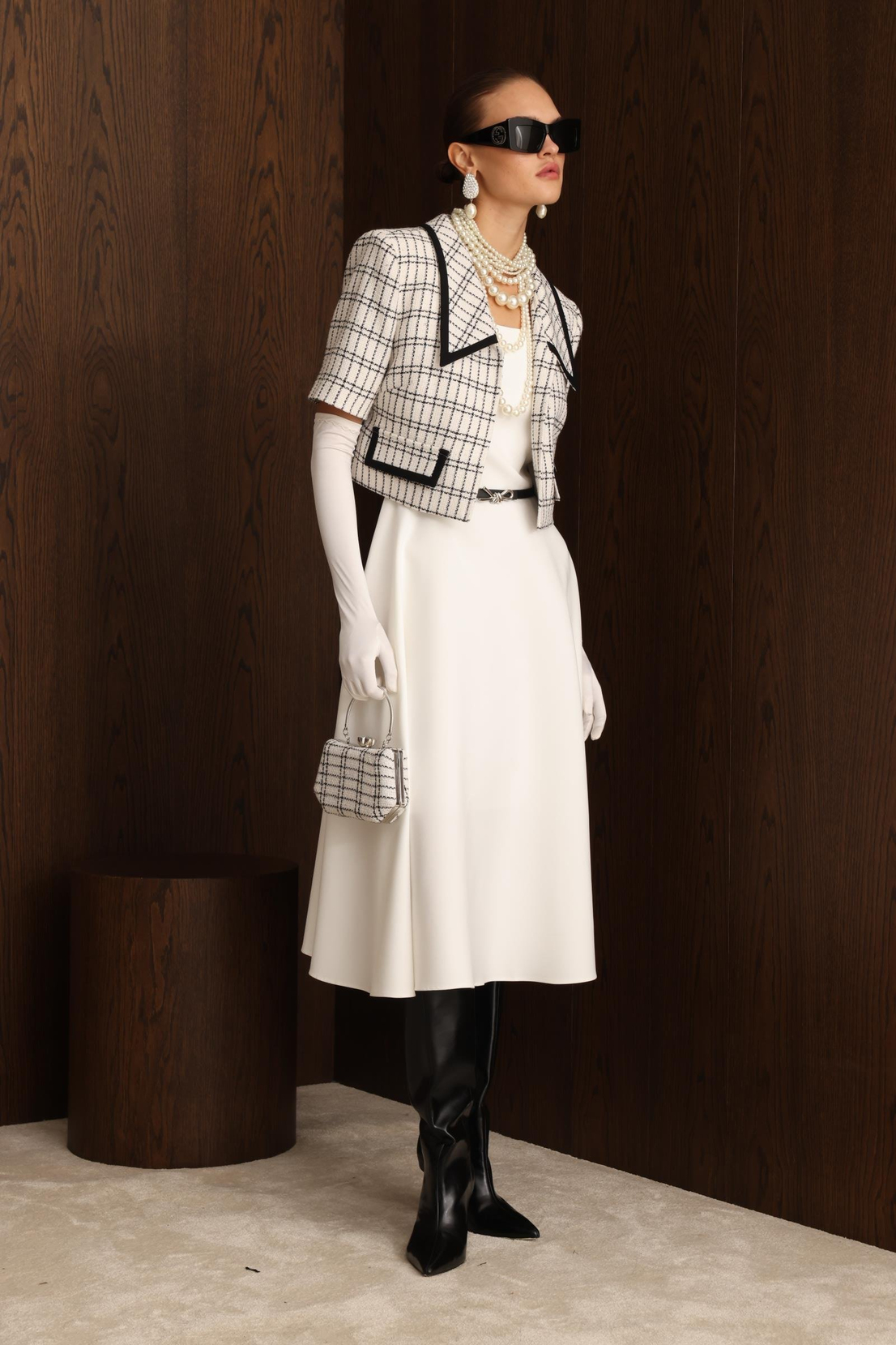 Biye Detaylı Chanel Takım BEYAZ
