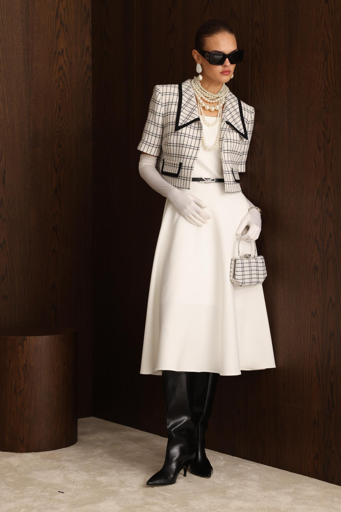 Biye Detaylı Chanel Takım BEYAZ