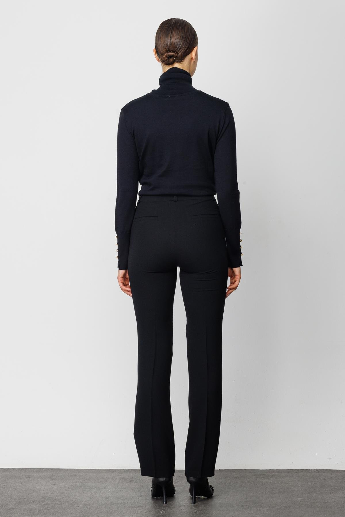 Boru Paça Düz Pantolon SİYAH