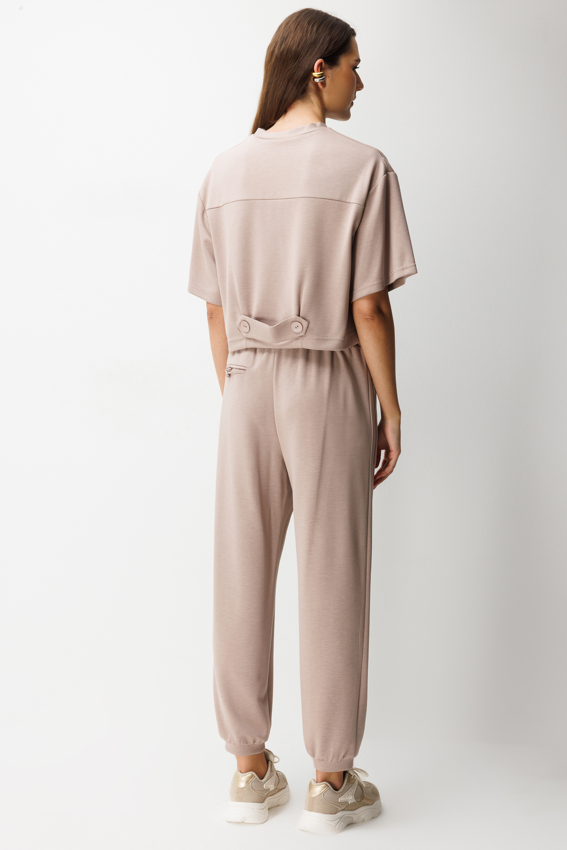 Cep Detay Bluz Pantolonı 2'li Takım BEJ