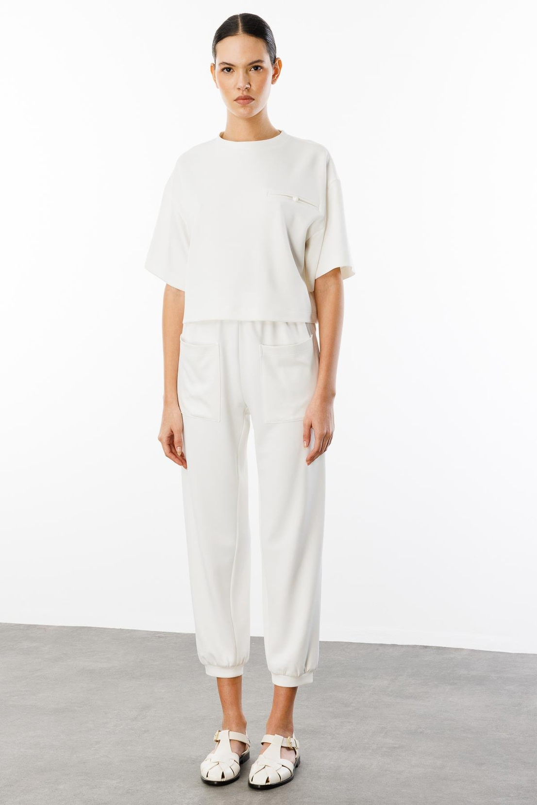 Cep Detay Bluz Pantolonı 2'li Takım EKRU