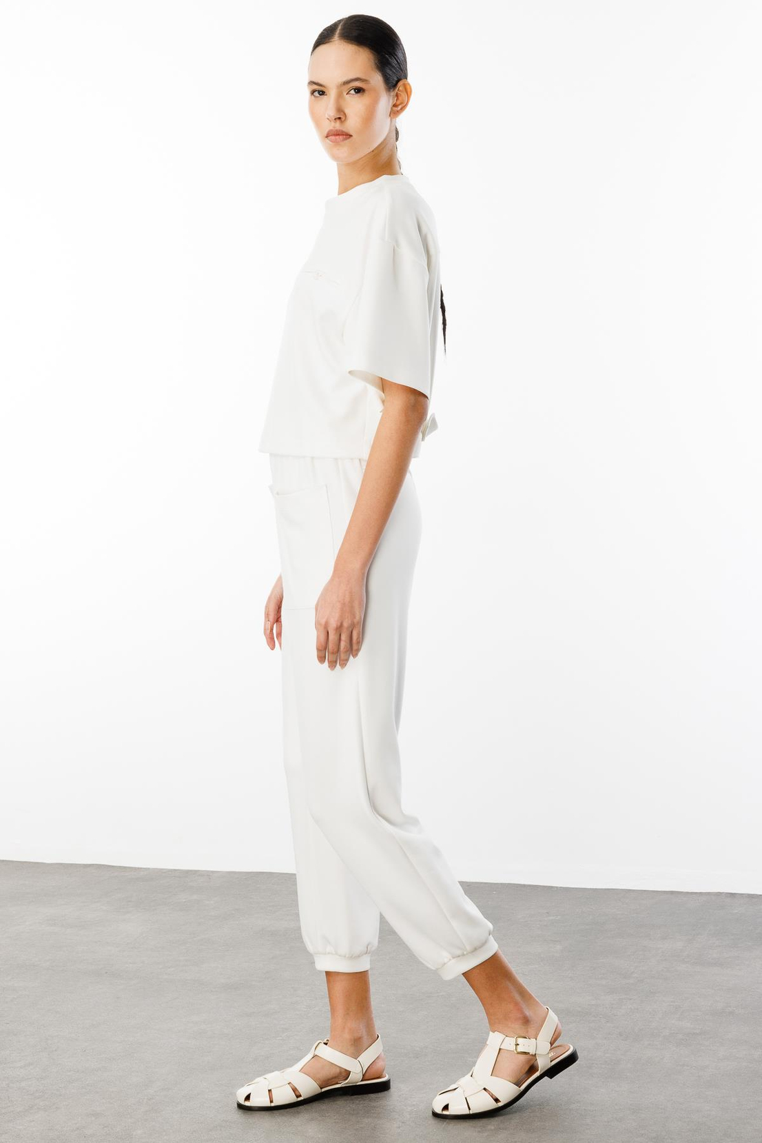 Cep Detay Bluz Pantolonı 2'li Takım EKRU