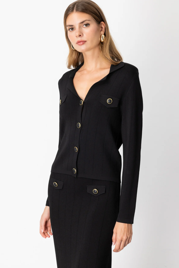 Cep Kapaklı Düğmeli Ceket SİYAH