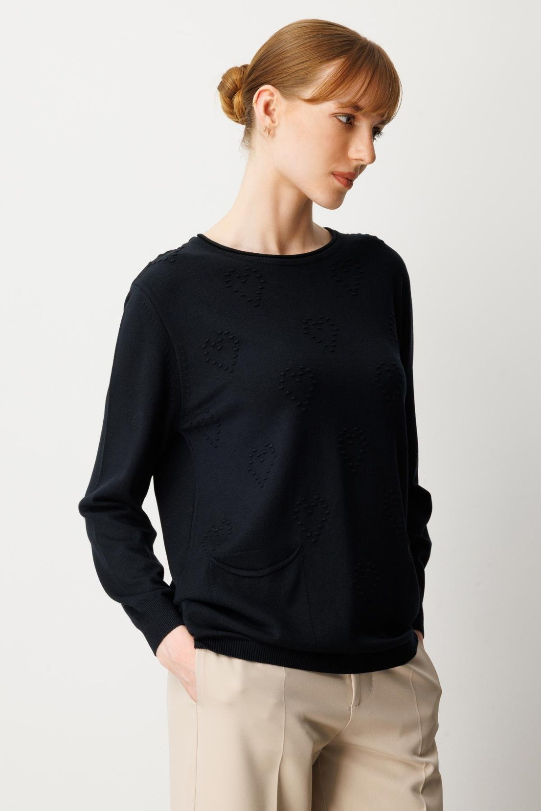 Cepli Arkası Düğmeli Kazak SİYAH