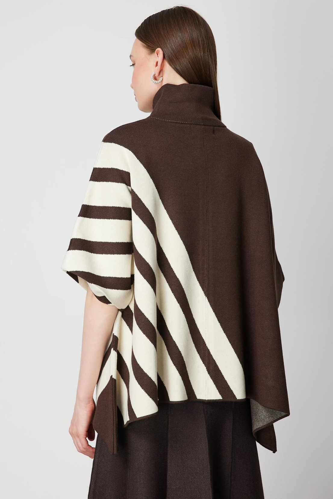 Çizgili Dik Yaka Panço KAHVE