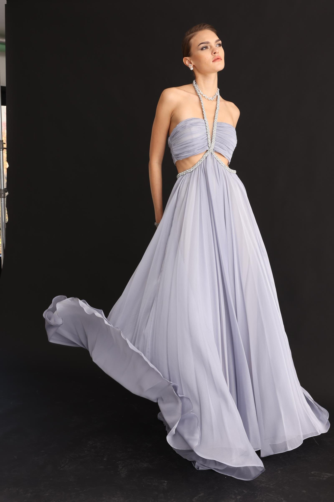 Cut Out Detay Maxi Boy Elbise SİYAH