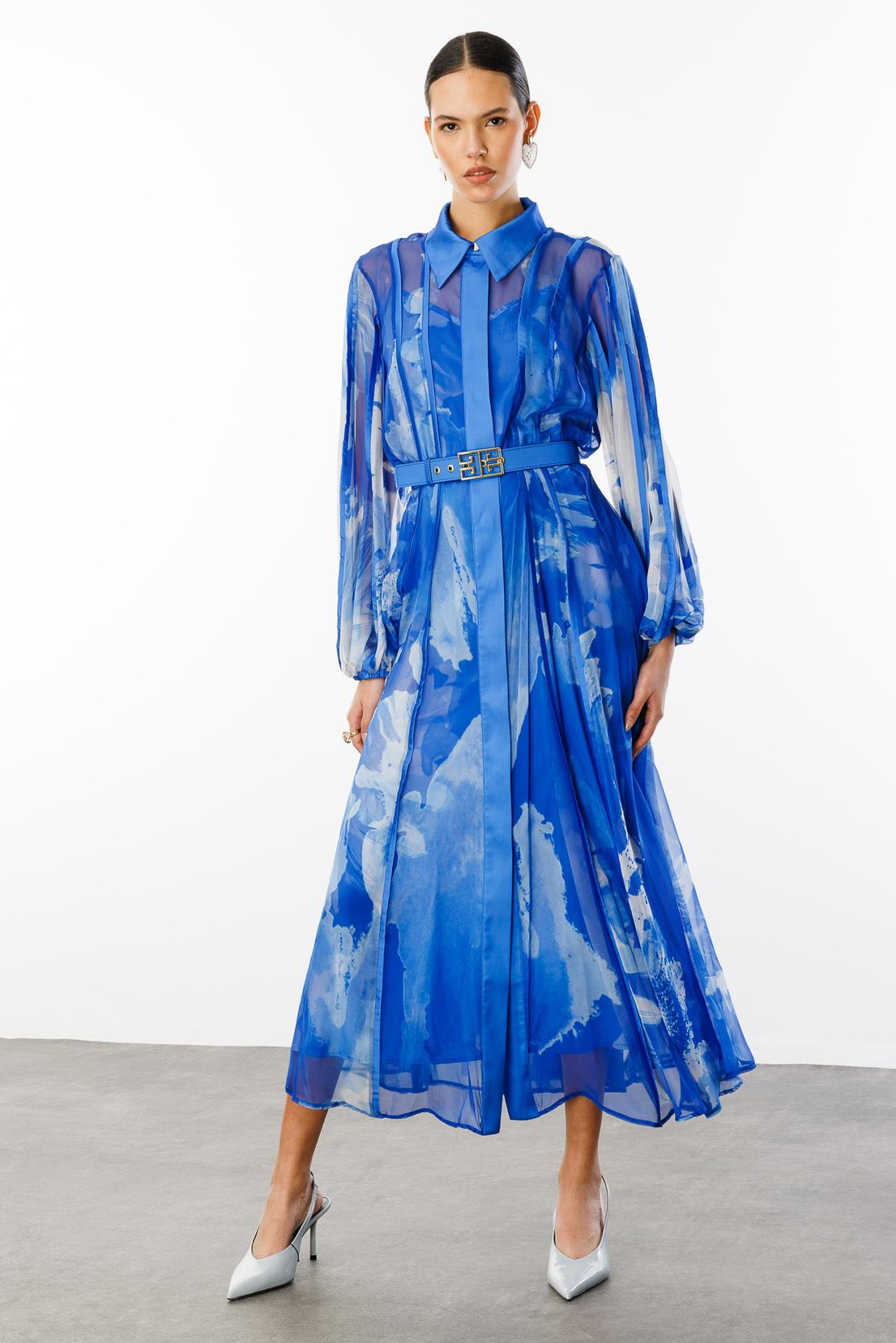 Gömlek Yaka Maxi Boy Elbise SAKS