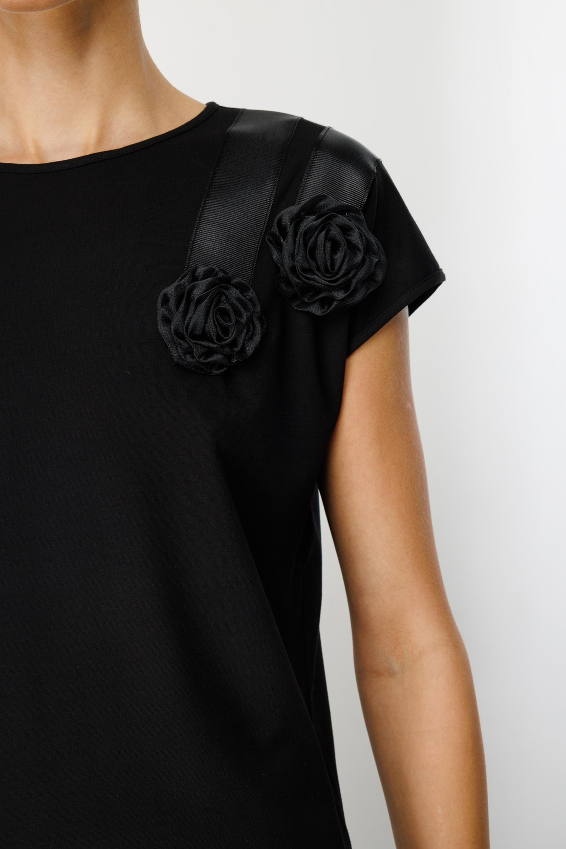 Grogen Çiçekli Bluz SİYAH