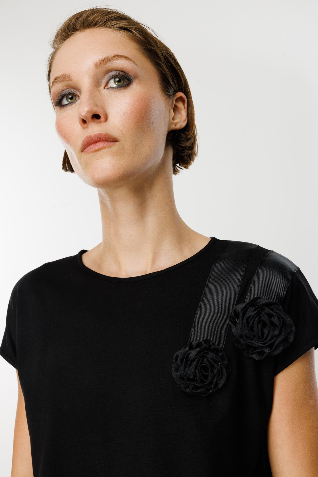 Grogen Çiçekli Bluz SİYAH