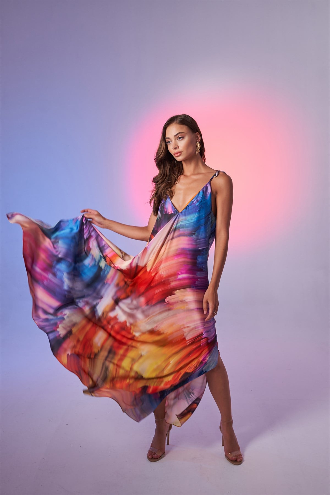 İp Askılı Colorful Elbise