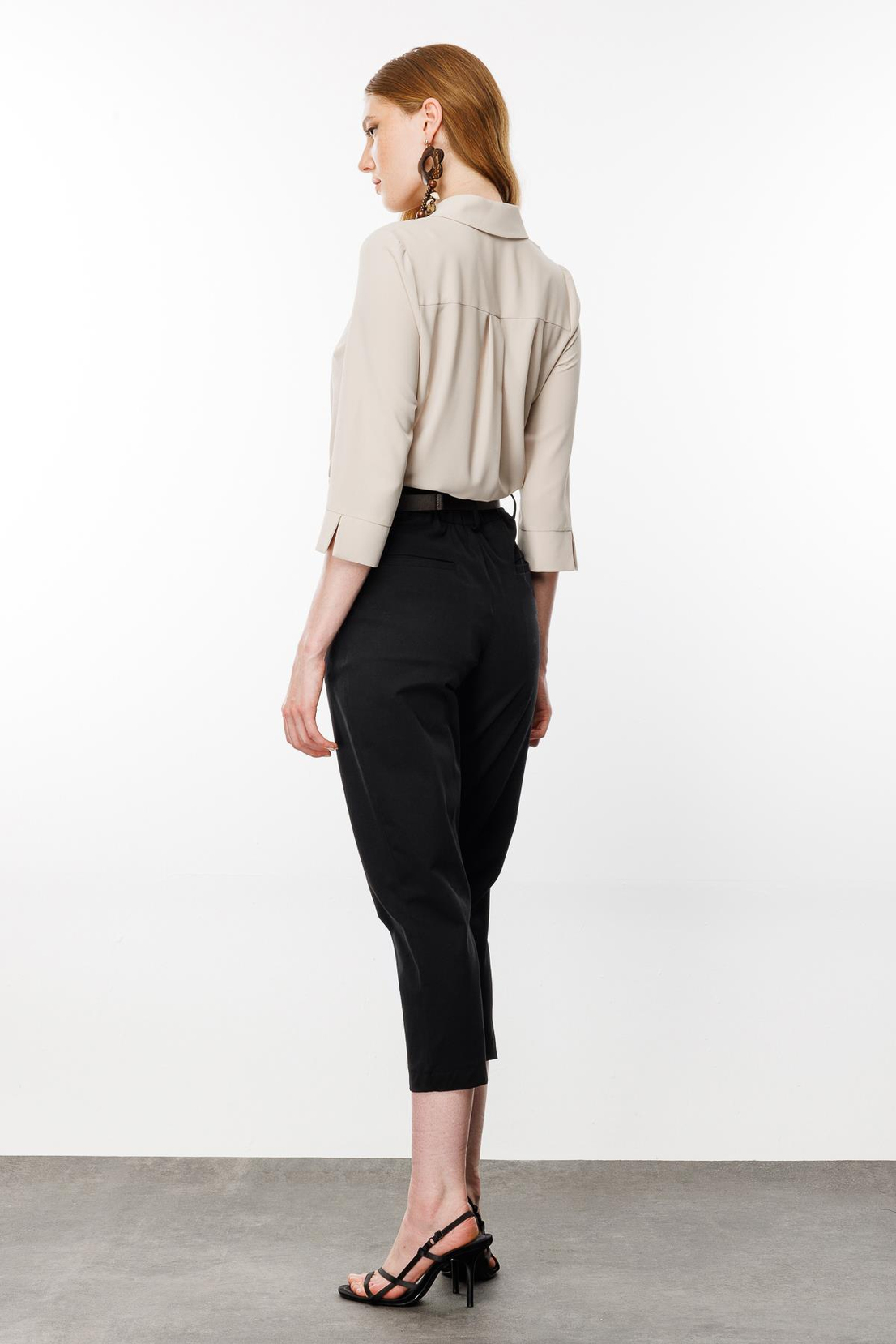 Kemerli Havuç Pantolon SİYAH