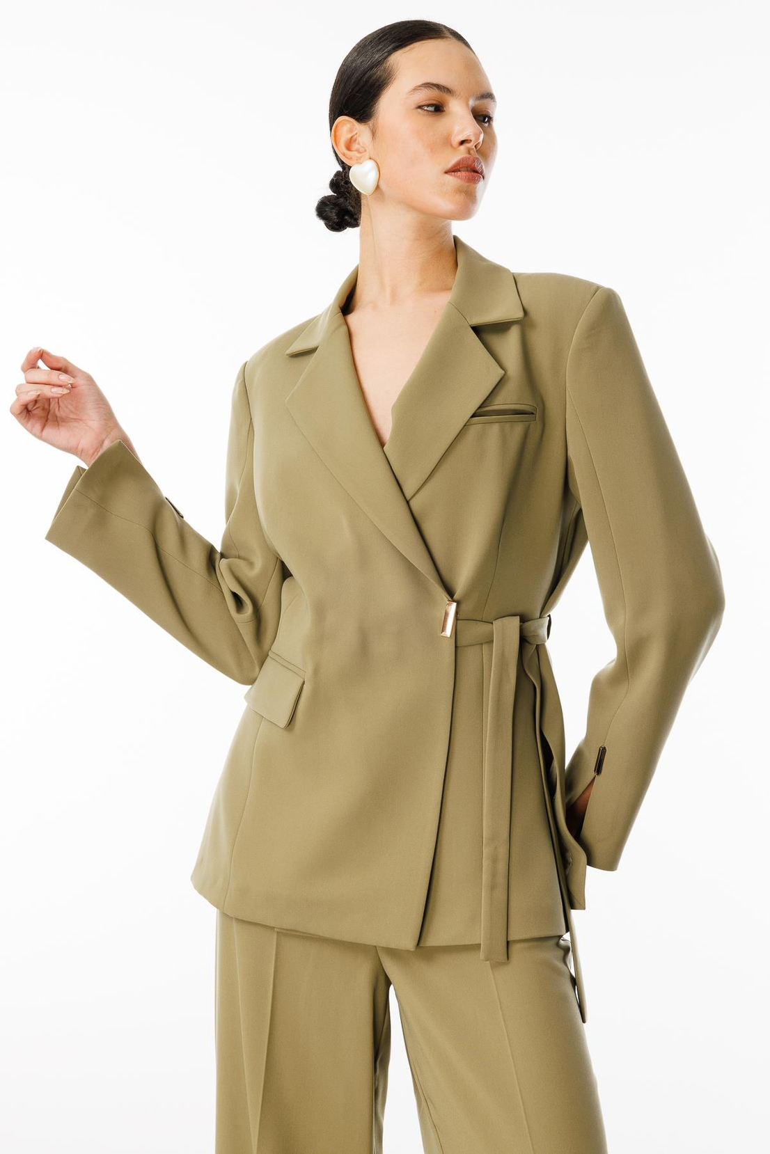 Kruvaze Ceketli Takım YEŞİL